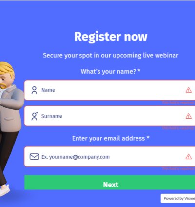 🔐 Smooth Register Page With Bag Boy Animation